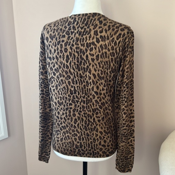 NWOT Lauren Ralph Lauren l Silk Blend Animal Print Cardigan - Picture 5 of 7